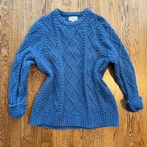 Goodfellow & Co Cable Knit Sweater Medium Blue Crewneck